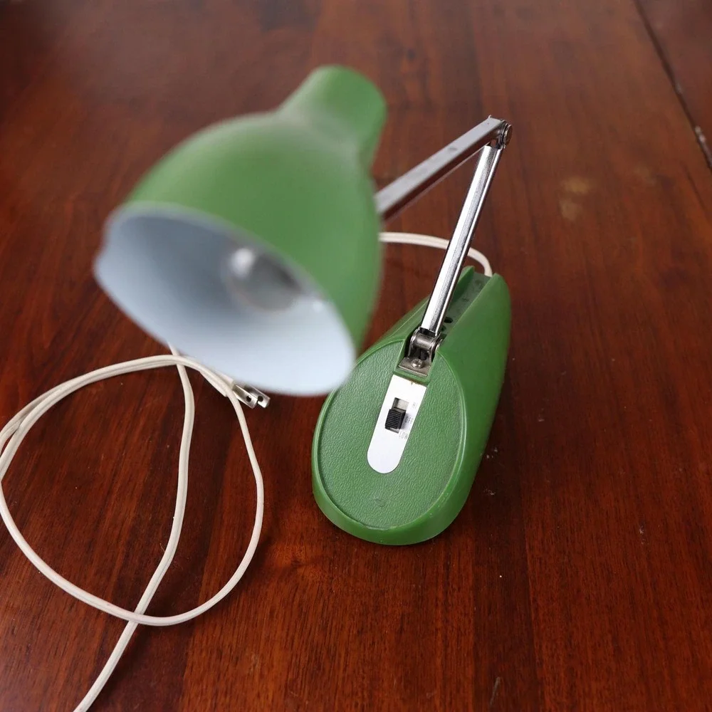 Mid-Century Avocado Green‎ Articulating Library Desk Lamp